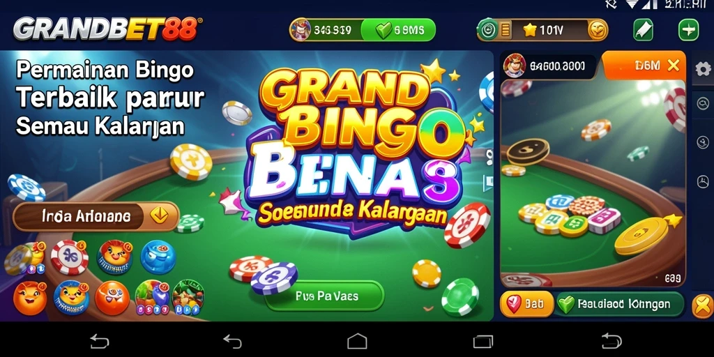 Screenshot gameplay utama dari GRANDBET88 menampilkan keseruan Bingo.