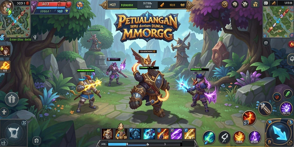 Tampilan gameplay H03 dengan aksi petualangan epik dalam dunia MMORPG.