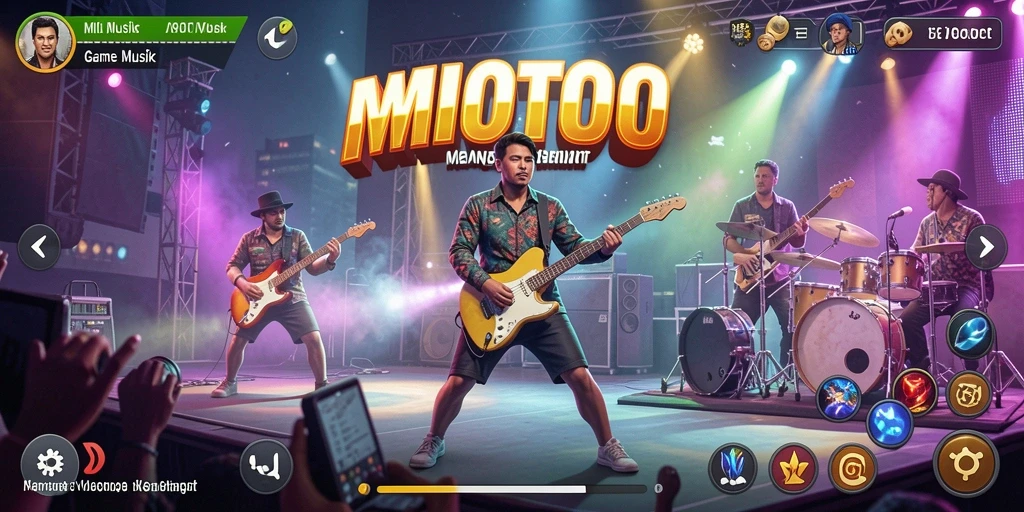 Menampilkan gameplay MIOTOTO saat mengikuti irama musik yang energik.