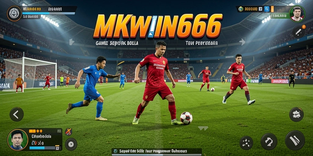 Tampilan gameplay MKWIN666 menampilkan simulasi pertandingan sepak bola yang mendebarkan.